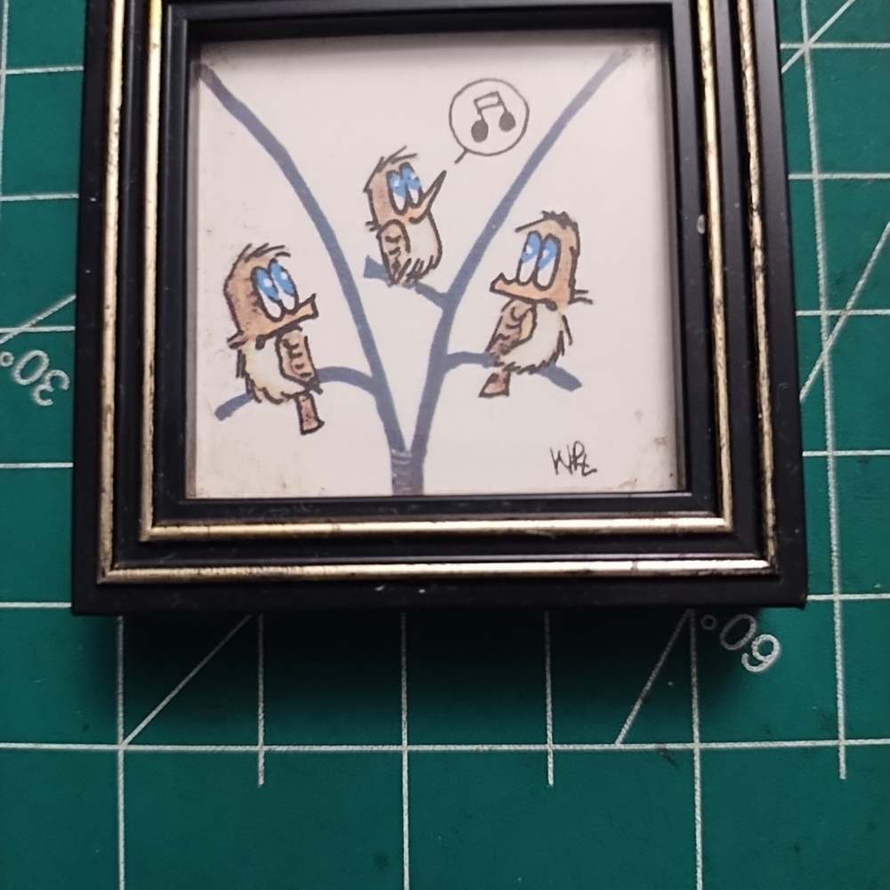 Framed Cartoon Bird Art
